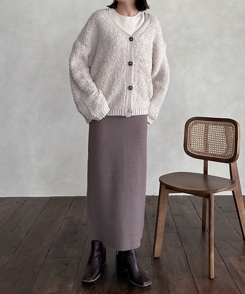 hellam（へラム）の「前後２WAYスリットスカート（スカート・レディース・アイボリー/ブラック/杢グレー/オレンジ/モカ・FREE）」の15枚目の写真