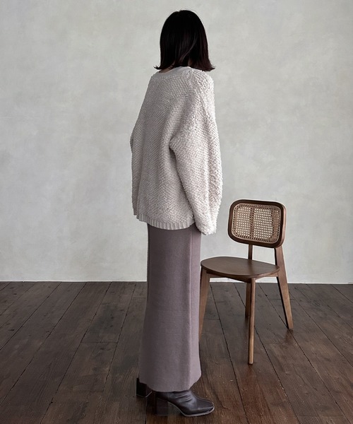 hellam（へラム）の「前後２WAYスリットスカート（スカート・レディース・アイボリー/ブラック/杢グレー/オレンジ/モカ・FREE）」の16枚目の写真