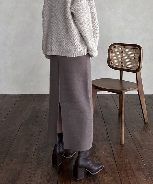 hellam（へラム）の「前後２WAYスリットスカート（スカート・レディース・アイボリー/ブラック/杢グレー/オレンジ/モカ・FREE）」の17枚目の写真