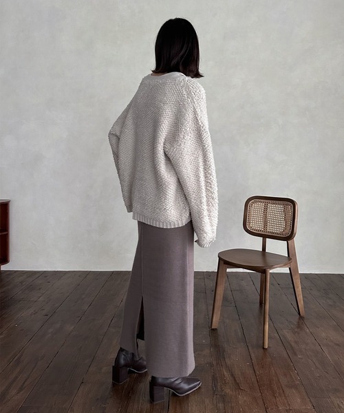 hellam（へラム）の「前後２WAYスリットスカート（スカート・レディース・アイボリー/ブラック/杢グレー/オレンジ/モカ・FREE）」の18枚目の写真