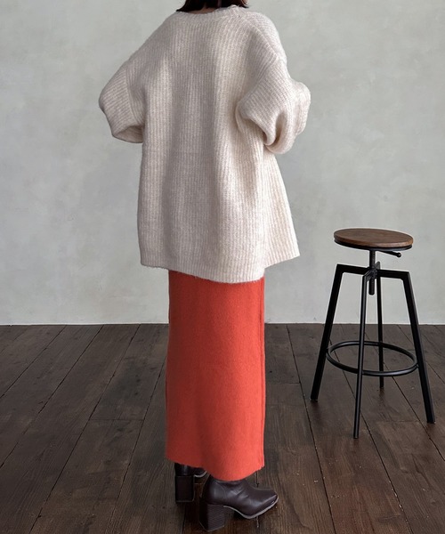 hellam（へラム）の「前後２WAYスリットスカート（スカート・レディース・アイボリー/ブラック/杢グレー/オレンジ/モカ・FREE）」の20枚目の写真