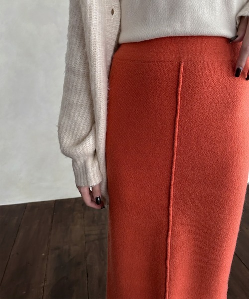 hellam（へラム）の「前後２WAYスリットスカート（スカート・レディース・アイボリー/ブラック/杢グレー/オレンジ/モカ・FREE）」の21枚目の写真