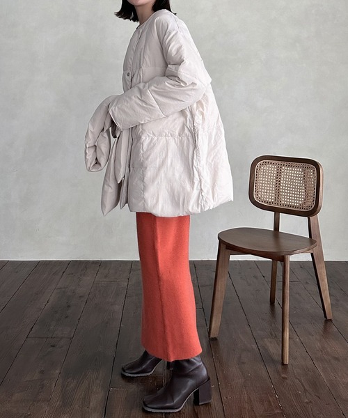 hellam（へラム）の「前後２WAYスリットスカート（スカート・レディース・アイボリー/ブラック/杢グレー/オレンジ/モカ・FREE）」の22枚目の写真