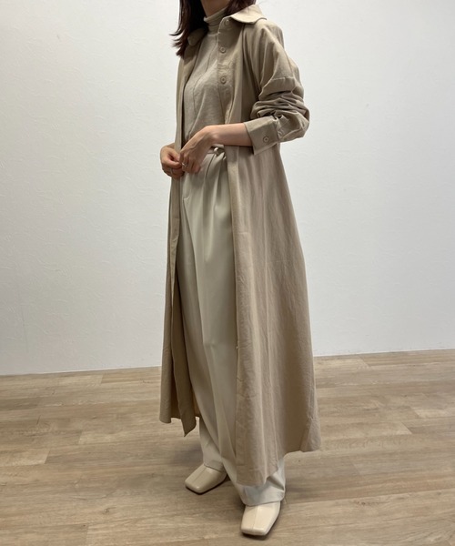 ISOOK(アイスー)の「【ZOZO限定】Long shirt one-piece / ロングシャツワンピース(シャツワンピース・レディース・カーキ/ベージュ・FREE)」の14枚目の写真