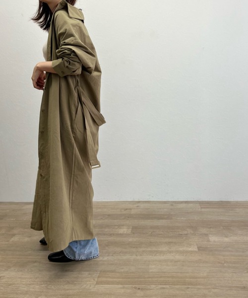 ISOOK(アイスー)の「【ZOZO限定】Long shirt one-piece / ロングシャツワンピース(シャツワンピース・レディース・カーキ/ベージュ・FREE)」の11枚目の写真