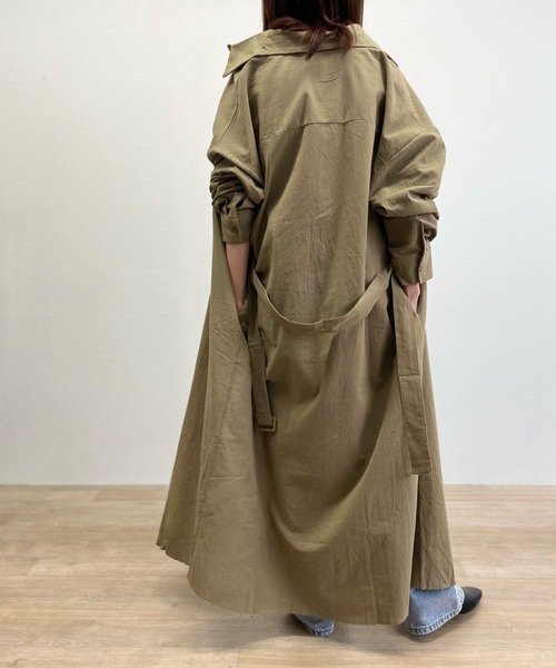 ISOOK(アイスー)の「【ZOZO限定】Long shirt one-piece / ロングシャツワンピース(シャツワンピース・レディース・カーキ/ベージュ・FREE)」の9枚目の写真