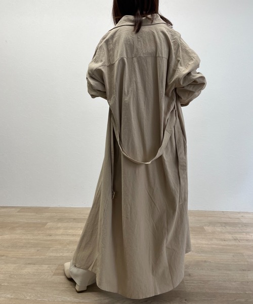 ISOOK(アイスー)の「【ZOZO限定】Long shirt one-piece / ロングシャツワンピース(シャツワンピース・レディース・カーキ/ベージュ・FREE)」の12枚目の写真
