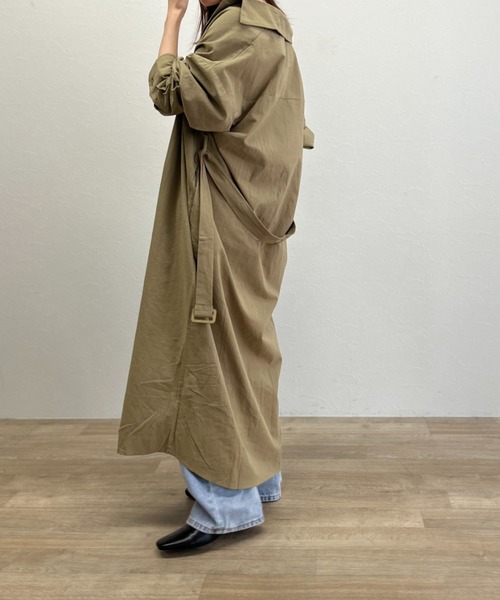 ISOOK(アイスー)の「【ZOZO限定】Long shirt one-piece / ロングシャツワンピース(シャツワンピース・レディース・カーキ/ベージュ・FREE)」の7枚目の写真