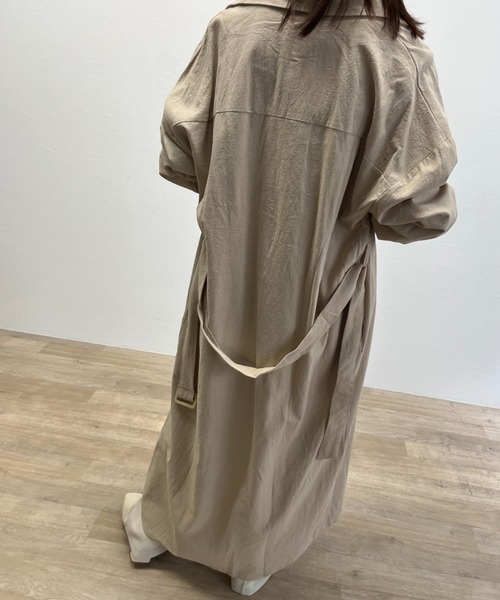 ISOOK(アイスー)の「【ZOZO限定】Long shirt one-piece / ロングシャツワンピース(シャツワンピース・レディース・カーキ/ベージュ・FREE)」の5枚目の写真