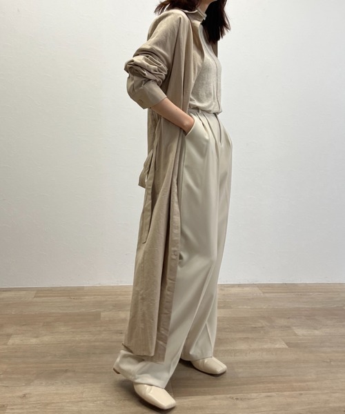 ISOOK(アイスー)の「【ZOZO限定】Long shirt one-piece / ロングシャツワンピース(シャツワンピース・レディース・カーキ/ベージュ・FREE)」の10枚目の写真