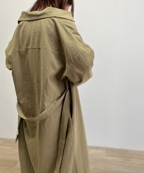 ISOOK(アイスー)の「【ZOZO限定】Long shirt one-piece / ロングシャツワンピース(シャツワンピース・レディース・カーキ/ベージュ・FREE)」の19枚目の写真