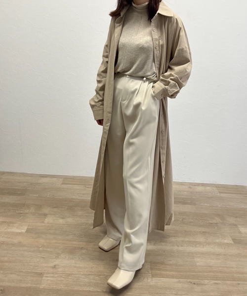 ISOOK(アイスー)の「【ZOZO限定】Long shirt one-piece / ロングシャツワンピース(シャツワンピース・レディース・カーキ/ベージュ・FREE)」の16枚目の写真