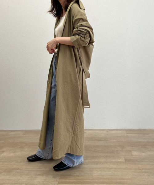 ISOOK(アイスー)の「【ZOZO限定】Long shirt one-piece / ロングシャツワンピース(シャツワンピース・レディース・カーキ/ベージュ・FREE)」の22枚目の写真