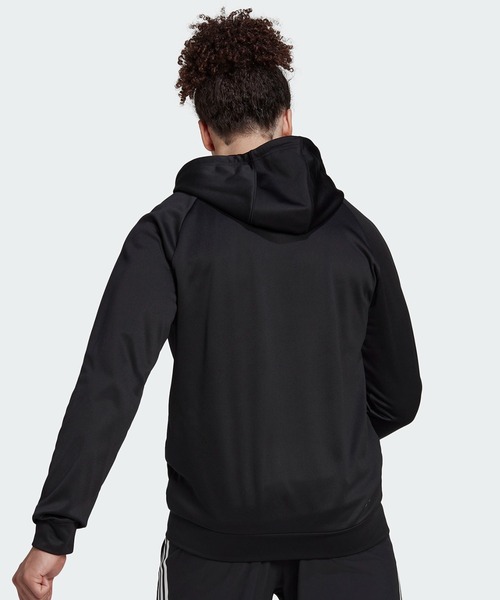 adidas(アディダス)の「AEROREADY ゲーム&ゴー スモールロゴ フルジップパーカー / アディダス(パーカー・メンズ・ブラック・LARGE/MEDIUM/X-LARGE/XX-LARGE/3XL/SMALL/X-SMALL)」の3枚目の写真