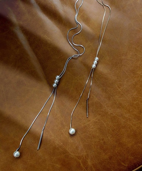 Three Four Time（ｽﾘｰﾌｫｰﾀｲﾑ）の「パールスライドネックレス【結婚式/入卒/フォーマル/デイリー】（ネックレス・レディース・シルバー/ゴールド・FREE）」の4枚目の写真