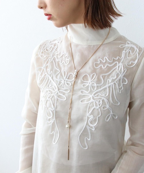 Three Four Time（ｽﾘｰﾌｫｰﾀｲﾑ）の「パールスライドネックレス【結婚式/入卒/フォーマル/デイリー】（ネックレス・レディース・シルバー/ゴールド・FREE）」の5枚目の写真