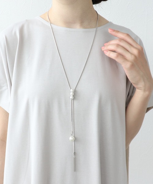 Three Four Time（ｽﾘｰﾌｫｰﾀｲﾑ）の「パールスライドネックレス【結婚式/入卒/フォーマル/デイリー】（ネックレス・レディース・シルバー/ゴールド・FREE）」の8枚目の写真