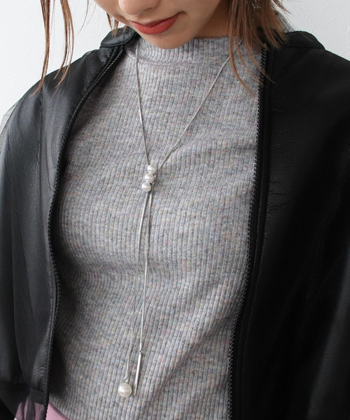 Three Four Time（ｽﾘｰﾌｫｰﾀｲﾑ）の「パールスライドネックレス【結婚式/入卒/フォーマル/デイリー】（ネックレス・レディース・シルバー/ゴールド・FREE）」の6枚目の写真