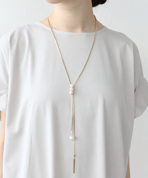 Three Four Time（ｽﾘｰﾌｫｰﾀｲﾑ）の「パールスライドネックレス【結婚式/入卒/フォーマル/デイリー】（ネックレス・レディース・シルバー/ゴールド・FREE）」の9枚目の写真