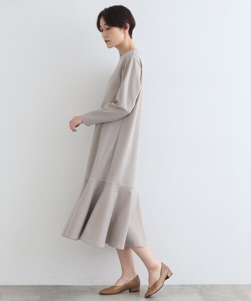 INDIVI（インディヴィ）の「【LIFE/オーガニックコットン】バイカラーリバーワンピース（ワンピース・レディース・ライトグレー/ブラウン系その他・34/38）」の19枚目の写真