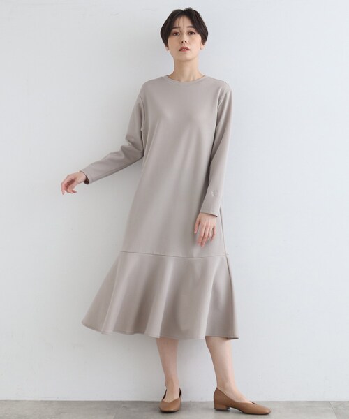 INDIVI（インディヴィ）の「【LIFE/オーガニックコットン】バイカラーリバーワンピース（ワンピース・レディース・ライトグレー/ブラウン系その他・34/38）」の21枚目の写真