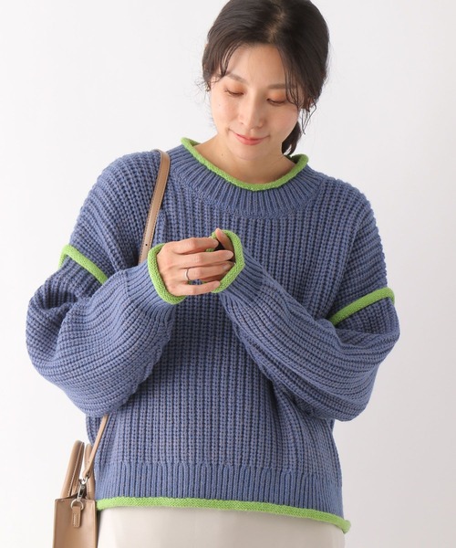 LEPSIM（レプシィム）の「3ゲージザックリハイショクプルオーバー　174427（ニット/セーター・レディース・ブルー/グレー/レッド・FREE）」の9枚目の写真