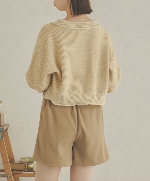 Ambre Neige(アンブルネージュ)の「ジャガードショート丈ニット/【WEB/EC限定商品】(ニット/セーター・レディース・アイボリー/マスタード/モカ・FREE)」の20枚目の写真