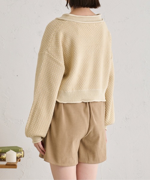 Ambre Neige(アンブルネージュ)の「ジャガードショート丈ニット/【WEB/EC限定商品】(ニット/セーター・レディース・アイボリー/マスタード/モカ・FREE)」の8枚目の写真