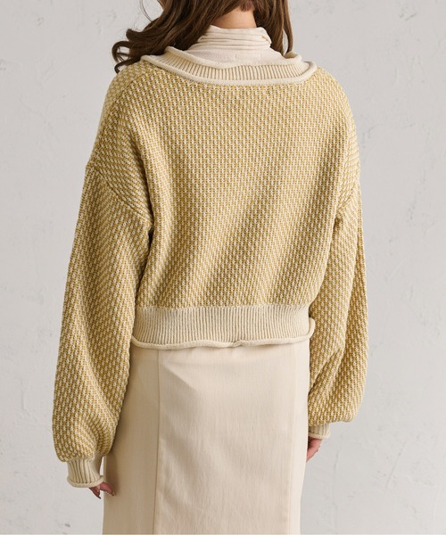 Ambre Neige(アンブルネージュ)の「ジャガードショート丈ニット/【WEB/EC限定商品】(ニット/セーター・レディース・アイボリー/マスタード/モカ・FREE)」の14枚目の写真