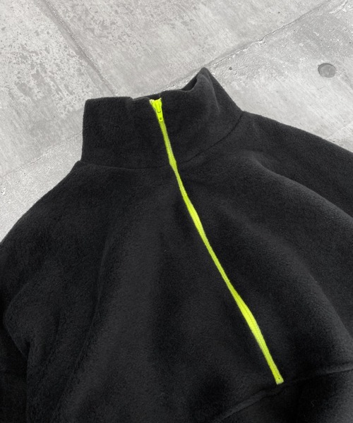 LVEU.（ラブユ.）の「Point color half zip fleece one-piece / ポイントカラーハーフジップフリースワンピース（ワンピース・レディース・ブラック・FREE）」の12枚目の写真