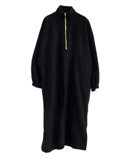 LVEU.（ラブユ.）の「Point color half zip fleece one-piece / ポイントカラーハーフジップフリースワンピース（ワンピース・レディース・ブラック・FREE）」の13枚目の写真