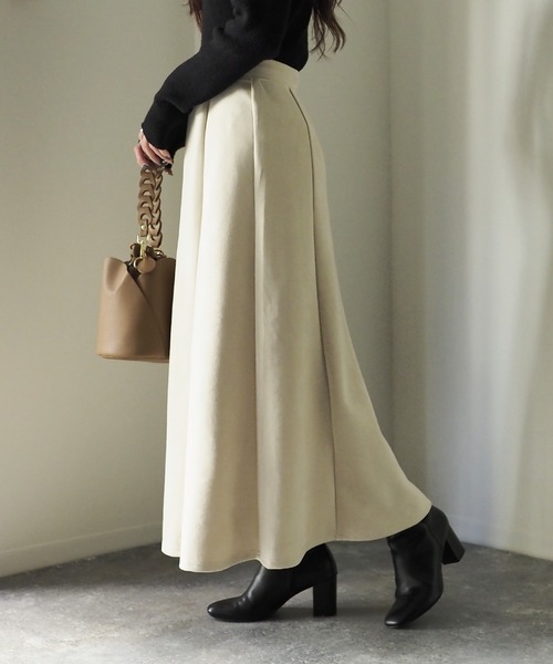 Riberry（リベリー）の「マシュマロタッチフレアスカート（スカート・レディース・ブラック/オフホワイト・MEDIUM）」の8枚目の写真