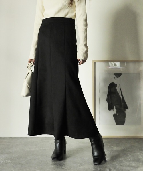 Riberry（リベリー）の「マシュマロタッチフレアスカート（スカート・レディース・ブラック/オフホワイト・MEDIUM）」の10枚目の写真