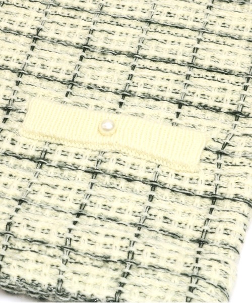 TOKYO SHIRTS（トウキョウシャツ）の「ツィード風ニットジャケット（ノーカラージャケット・レディース・ホワイト×グレー/ネイビー・M/L）」の10枚目の写真