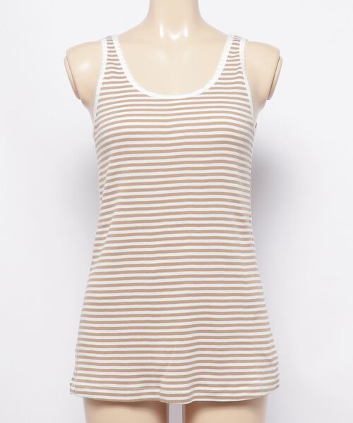 B'2nd(ビーセカンド)の「LUVA TRAM (ルーバトラム) ボーダーテレコタンクトップ(タンクトップ・レディース・ブルー/ネイビー/シルバー/ブラック/ベージュ/インディゴブルー・FREE)」の1枚目の写真