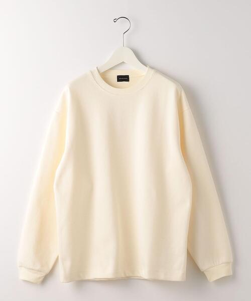 green label relaxing（グリーンレーベルリラクシング）の「GIZA ツイル クルーネック ロングスリーブ カットソー（Tシャツ/カットソー・メンズ・オフホワイト/ライラック/ブラック/ベージュ・S/M/L/XL）」の7枚目の写真