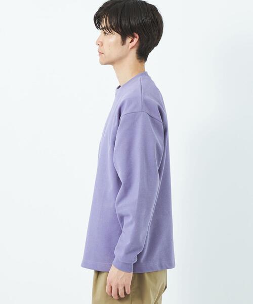 green label relaxing（グリーンレーベルリラクシング）の「GIZA ツイル クルーネック ロングスリーブ カットソー（Tシャツ/カットソー・メンズ・オフホワイト/ライラック/ブラック/ベージュ・S/M/L/XL）」の10枚目の写真