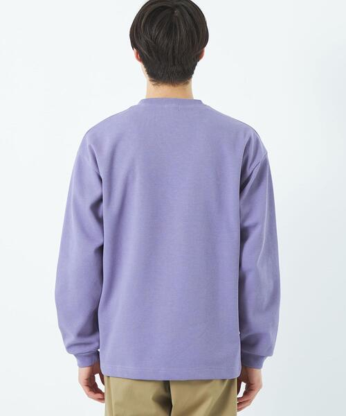 green label relaxing（グリーンレーベルリラクシング）の「GIZA ツイル クルーネック ロングスリーブ カットソー（Tシャツ/カットソー・メンズ・オフホワイト/ライラック/ブラック/ベージュ・S/M/L/XL）」の11枚目の写真