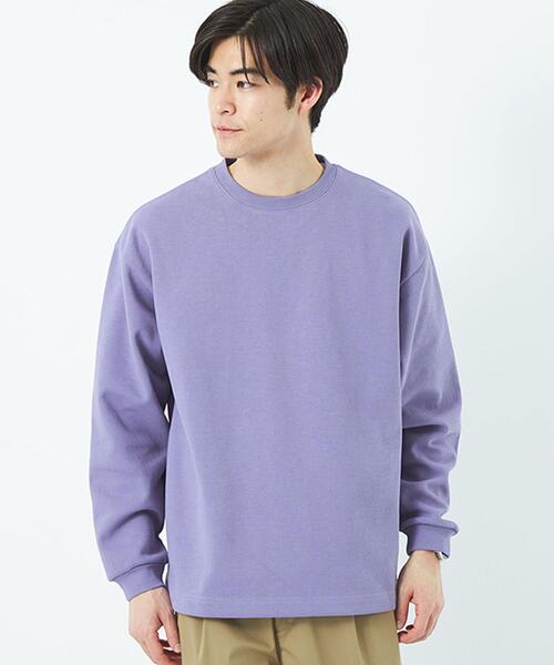 green label relaxing（グリーンレーベルリラクシング）の「GIZA ツイル クルーネック ロングスリーブ カットソー（Tシャツ/カットソー・メンズ・オフホワイト/ライラック/ブラック/ベージュ・S/M/L/XL）」の12枚目の写真