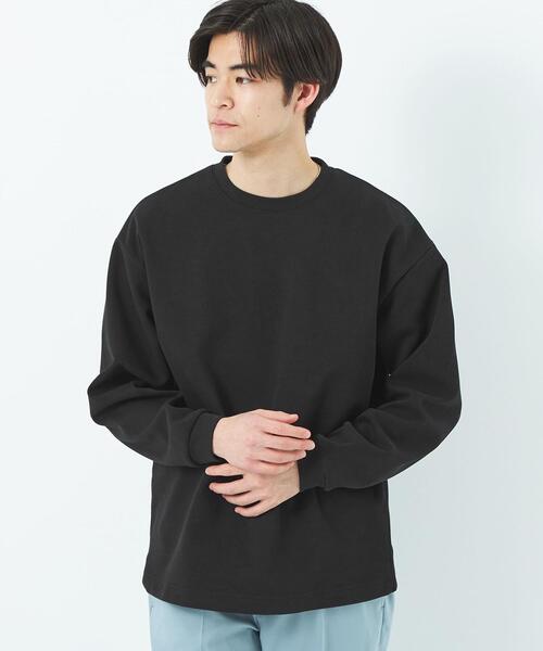 green label relaxing（グリーンレーベルリラクシング）の「GIZA ツイル クルーネック ロングスリーブ カットソー（Tシャツ/カットソー・メンズ・オフホワイト/ライラック/ブラック/ベージュ・S/M/L/XL）」の15枚目の写真