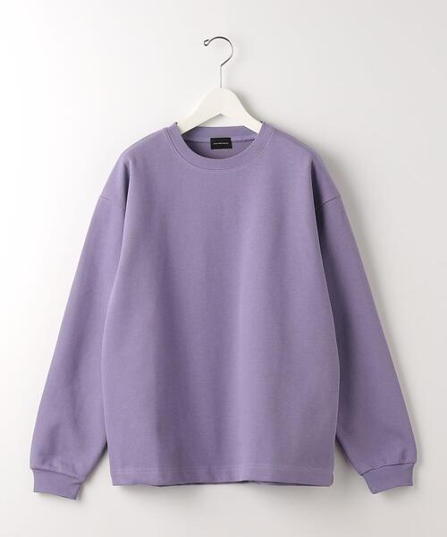 green label relaxing（グリーンレーベルリラクシング）の「GIZA ツイル クルーネック ロングスリーブ カットソー（Tシャツ/カットソー・メンズ・オフホワイト/ライラック/ブラック/ベージュ・S/M/L/XL）」の16枚目の写真