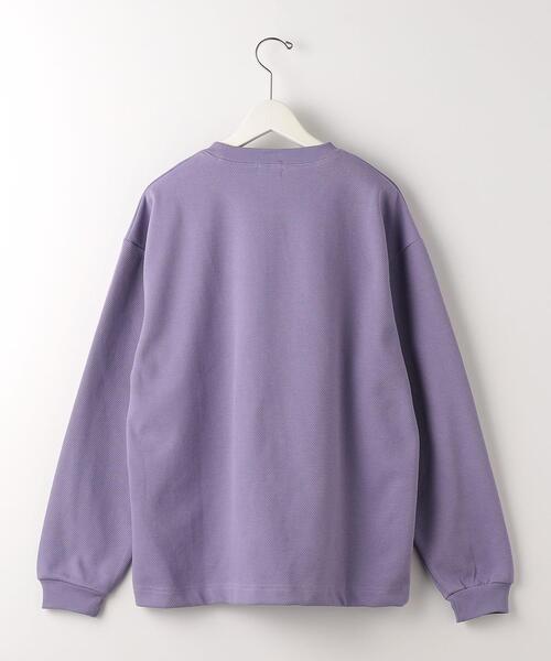 green label relaxing（グリーンレーベルリラクシング）の「GIZA ツイル クルーネック ロングスリーブ カットソー（Tシャツ/カットソー・メンズ・オフホワイト/ライラック/ブラック/ベージュ・S/M/L/XL）」の17枚目の写真