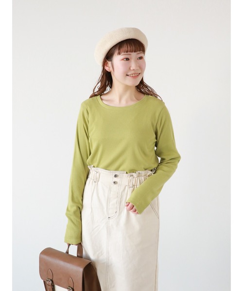 ehka sopo（エヘカソポ）の「テレコクルーネックカットソー（Tシャツ/カットソー・レディース・オフホワイト/グレー/キナリ/グリーン・ﾌﾘ-）」の22枚目の写真