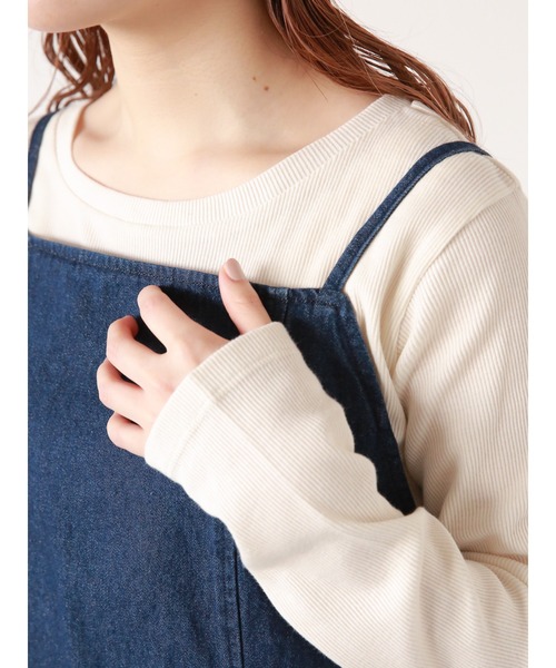 ehka sopo（エヘカソポ）の「テレコクルーネックカットソー（Tシャツ/カットソー・レディース・オフホワイト/グレー/キナリ/グリーン・ﾌﾘ-）」の21枚目の写真