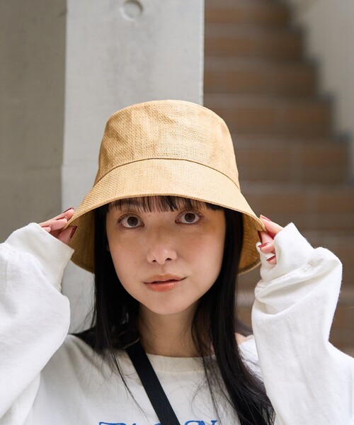 FREAK'S STORE（フリークスストア）の「Casselini/キャセリーニ 雑材バケットハット（ハット・レディース・ベージュ/ブラック・ONE SIZE）」の13枚目の写真