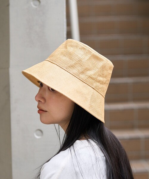 FREAK'S STORE（フリークスストア）の「Casselini/キャセリーニ 雑材バケットハット（ハット・レディース・ベージュ/ブラック・ONE SIZE）」の3枚目の写真