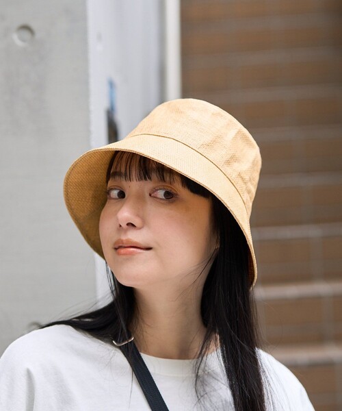 FREAK'S STORE（フリークスストア）の「Casselini/キャセリーニ 雑材バケットハット（ハット・レディース・ベージュ/ブラック・ONE SIZE）」の9枚目の写真