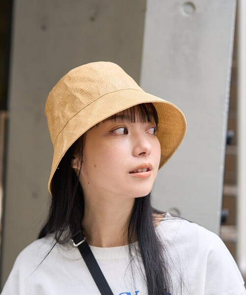 FREAK'S STORE（フリークスストア）の「Casselini/キャセリーニ 雑材バケットハット（ハット・レディース・ベージュ/ブラック・ONE SIZE）」の11枚目の写真