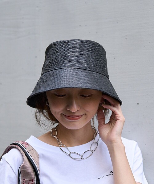 FREAK'S STORE（フリークスストア）の「Casselini/キャセリーニ 雑材バケットハット（ハット・レディース・ベージュ/ブラック・ONE SIZE）」の14枚目の写真