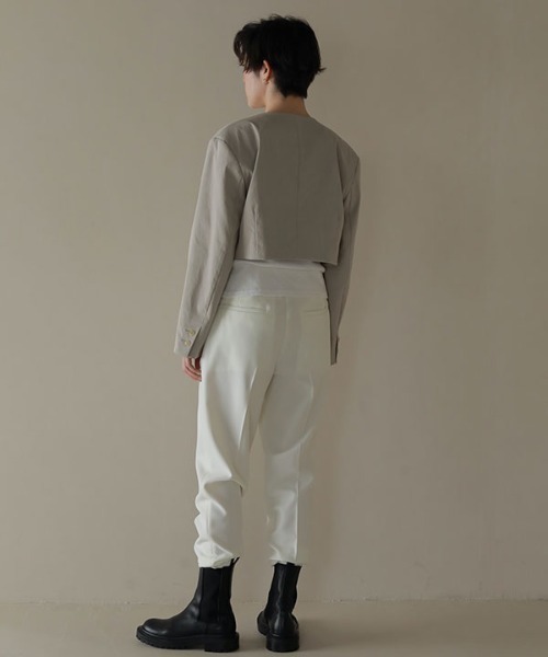 ノーカラークロップドジャケット（ノーカラージャケット）｜ETRE TOKYO